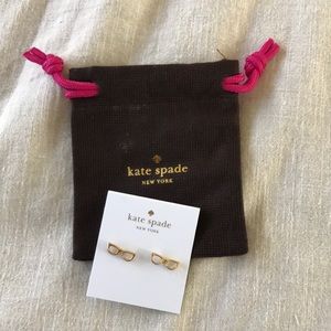 NWT Kate Spade Lookout Glasses gold earrings